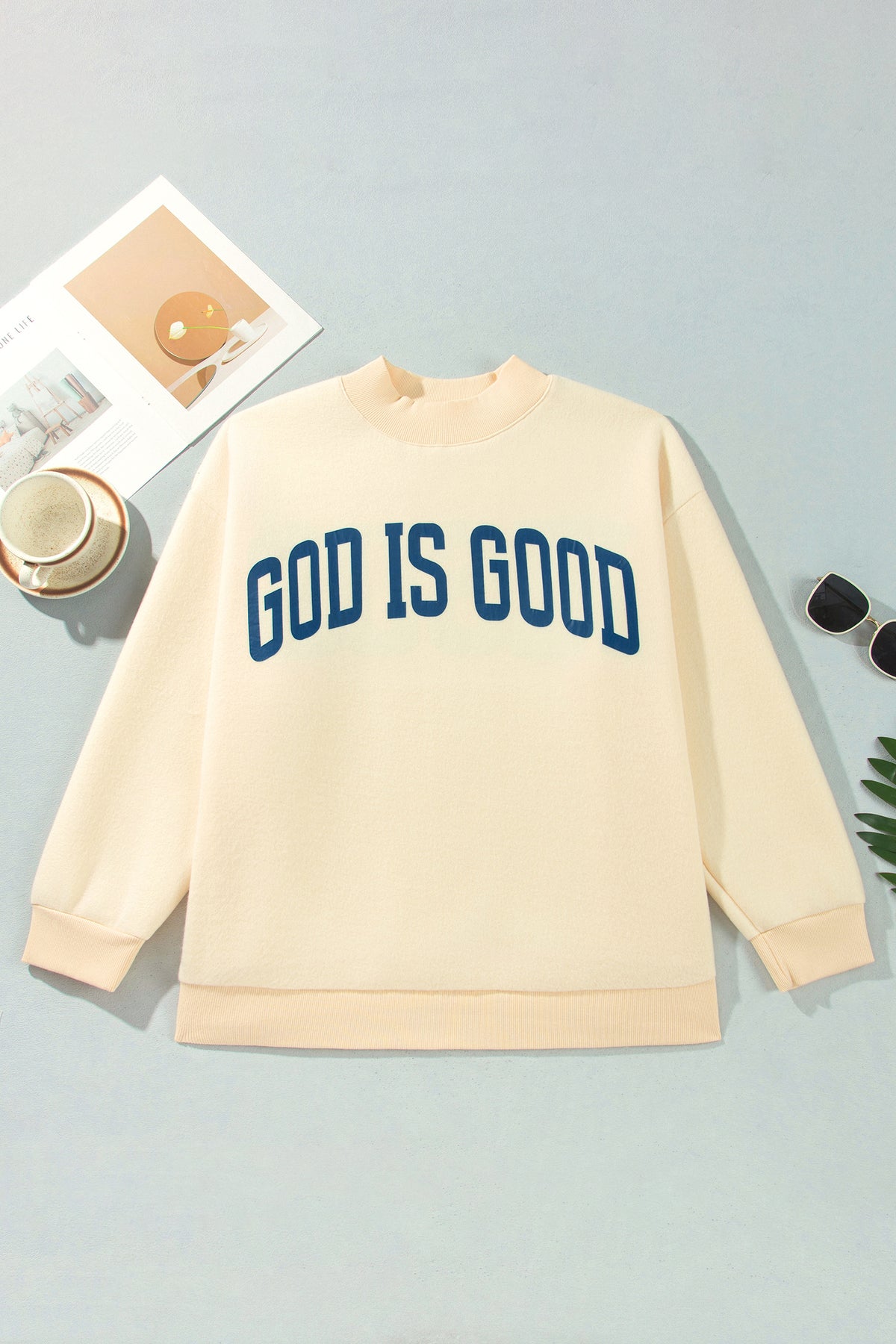 Jesus reversible Mock Neck Oversized Tunic Plus Size Sweatshirt