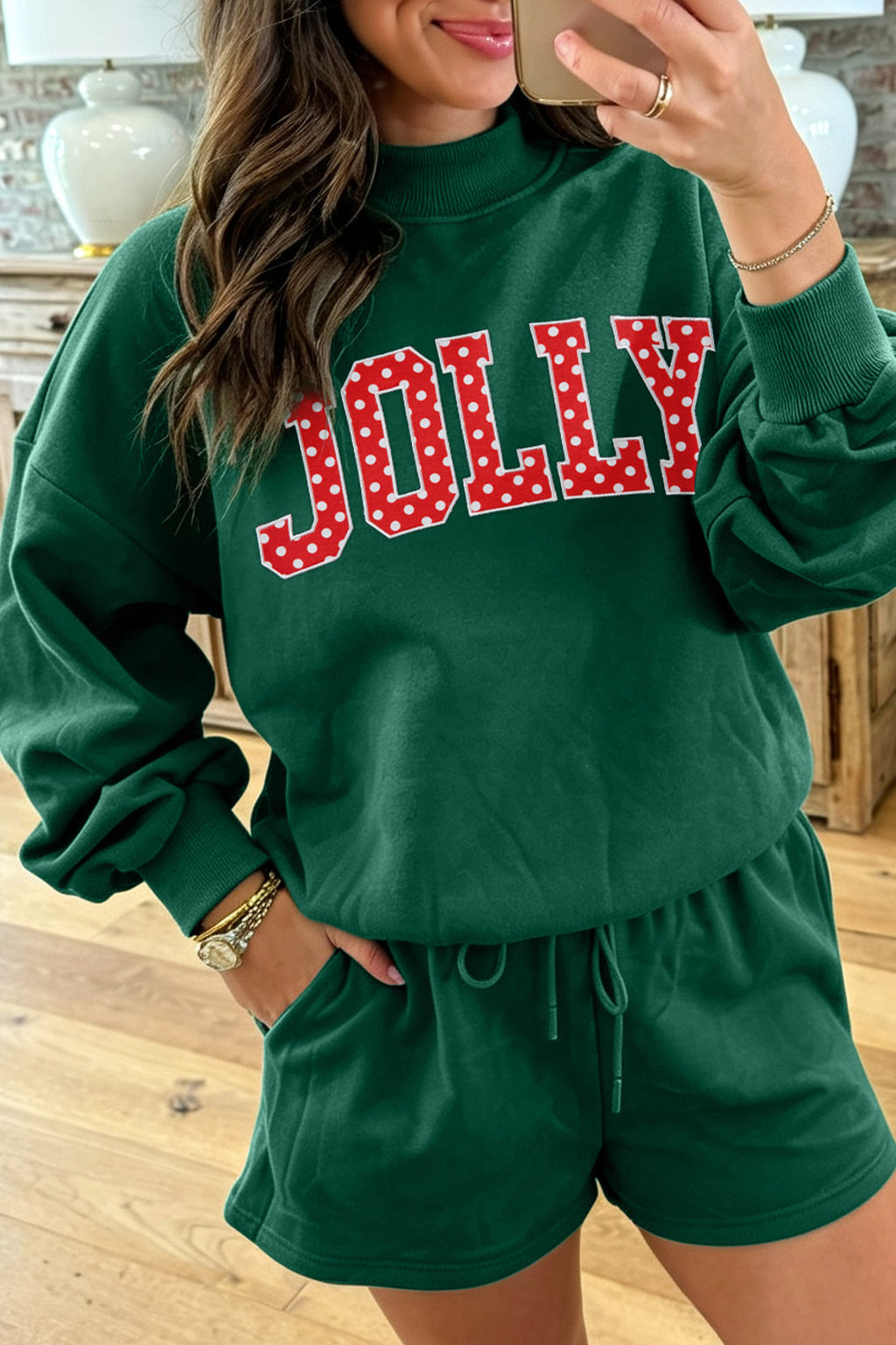 Jolly Mock Neck Shorts Set