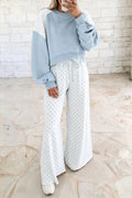 Polka Dot Patchwork Two Piece Pants Set