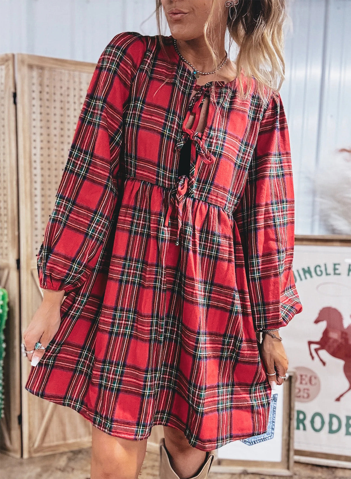 Red Plaid Dress