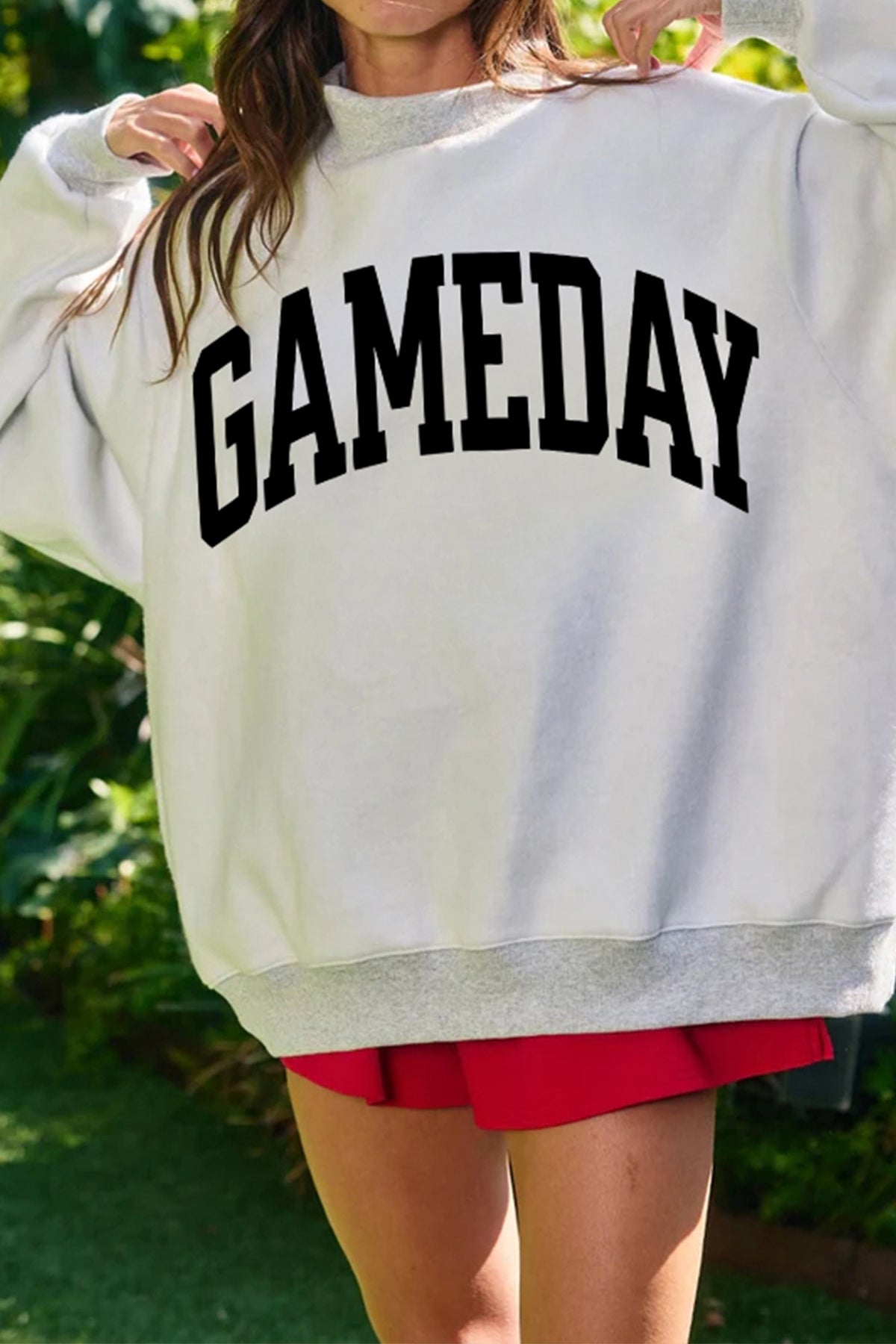 FOOTBALL GAMEDAY Double Side Printed Mock Neck Reversible Sweatshirt