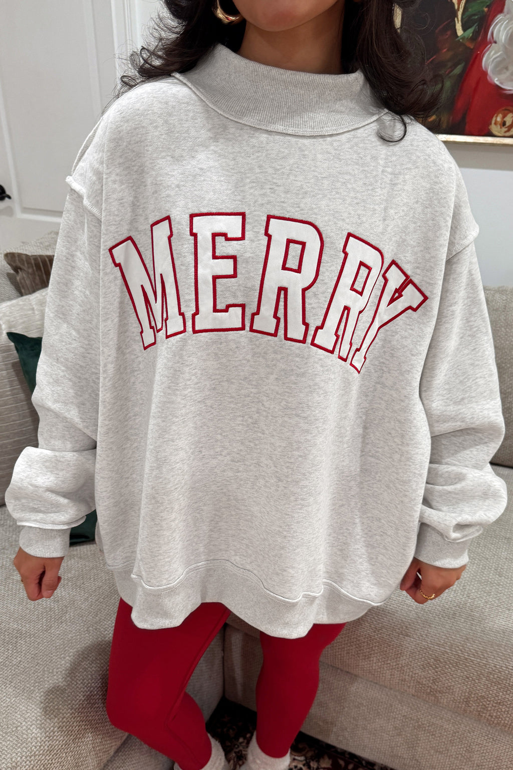 MERRY Embroidered Mockneck