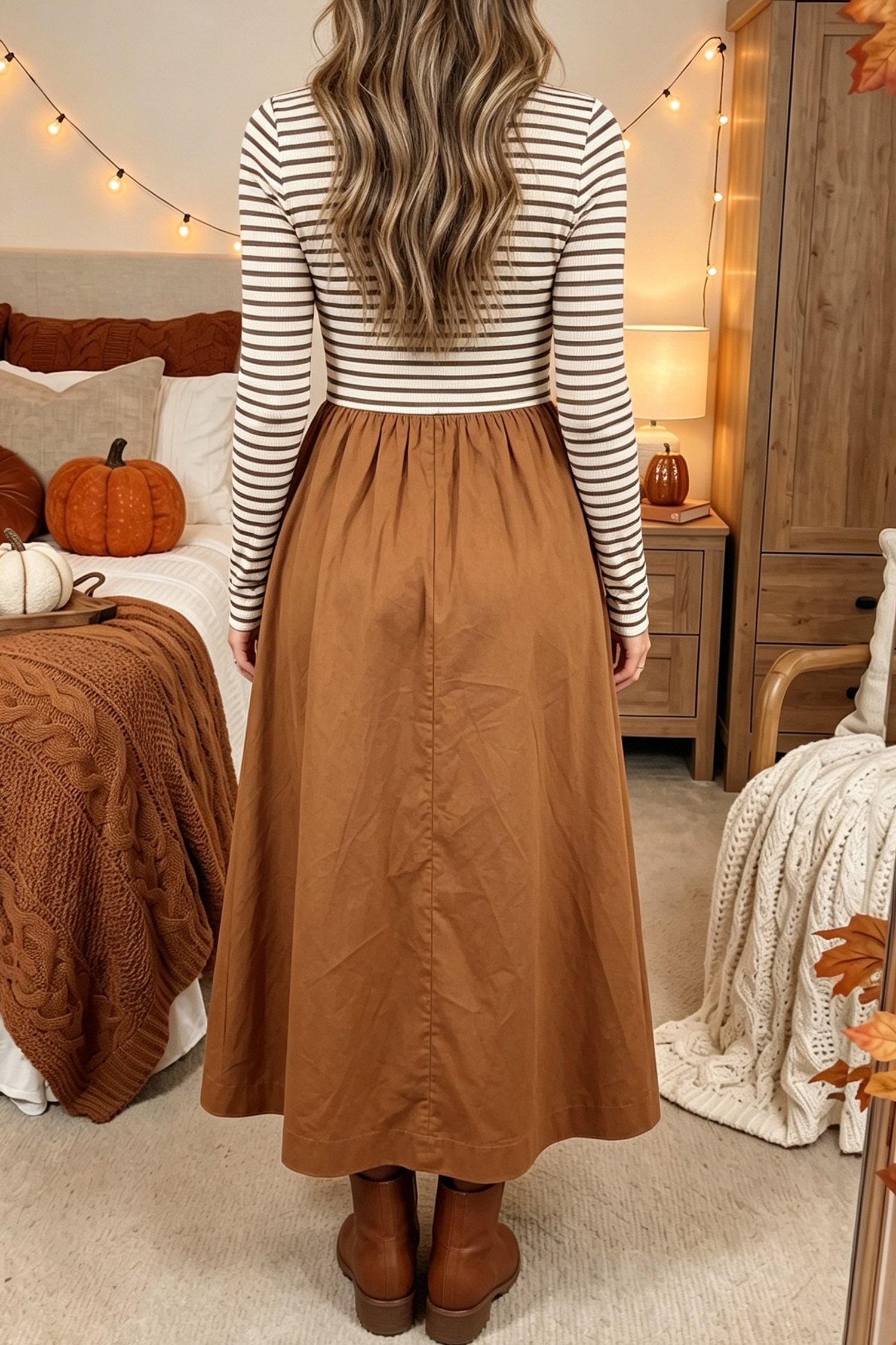 Brown Stripe Dress