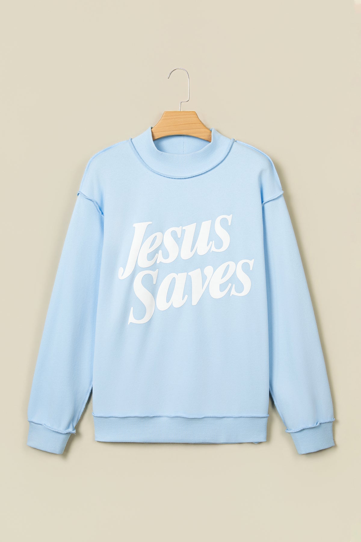 Jesus Saves Mock Neck  Sweatshirt