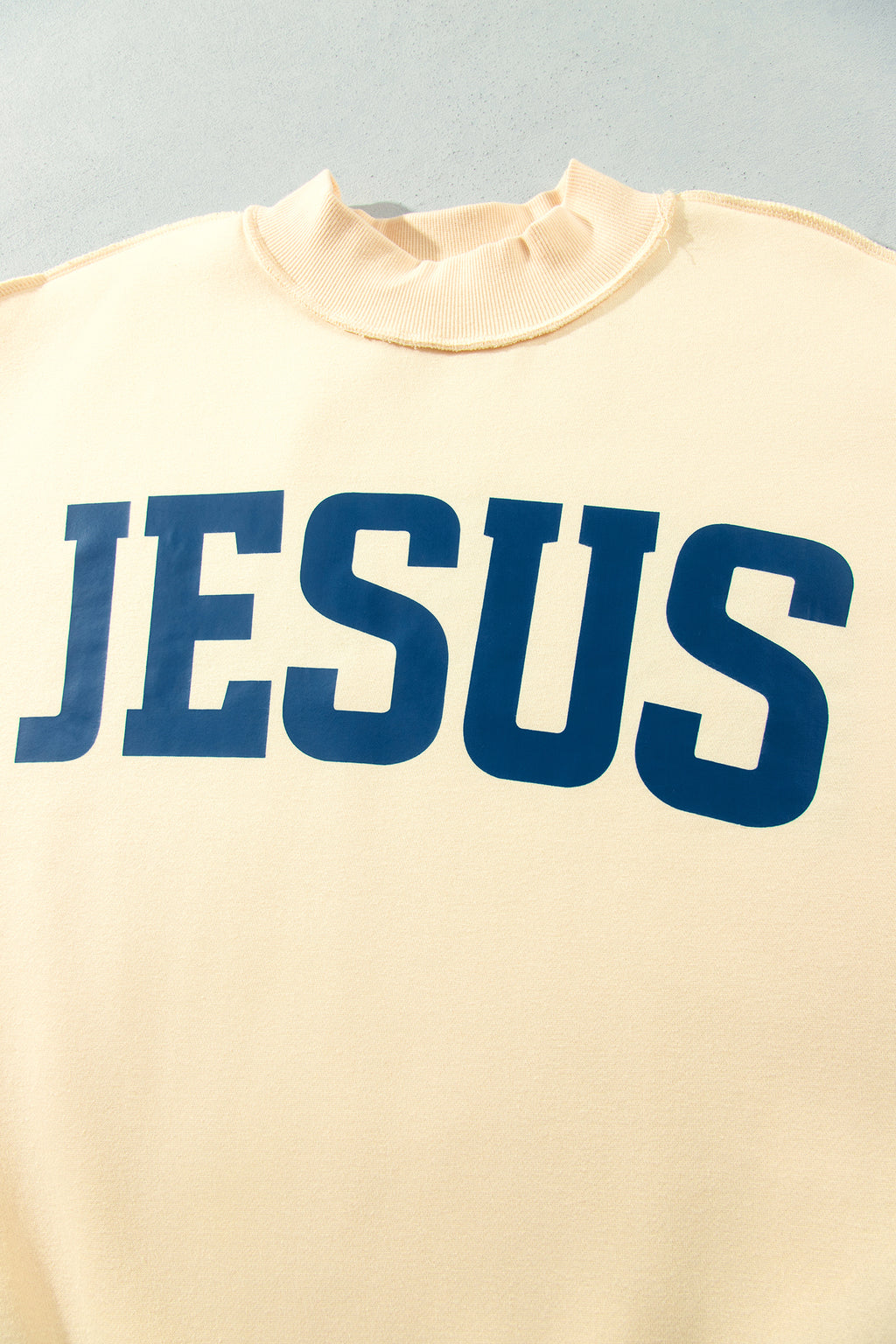Jesus reversible Mock Neck Oversized Tunic Plus Size Sweatshirt