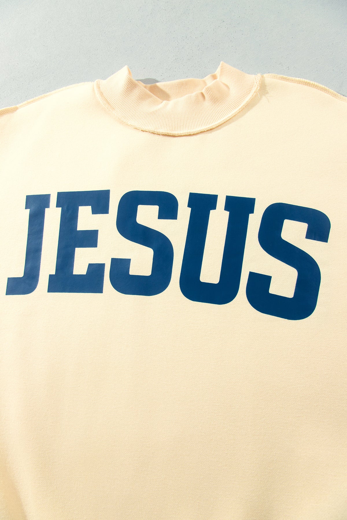 Jesus reversible Mock Neck Oversized Tunic Plus Size Sweatshirt