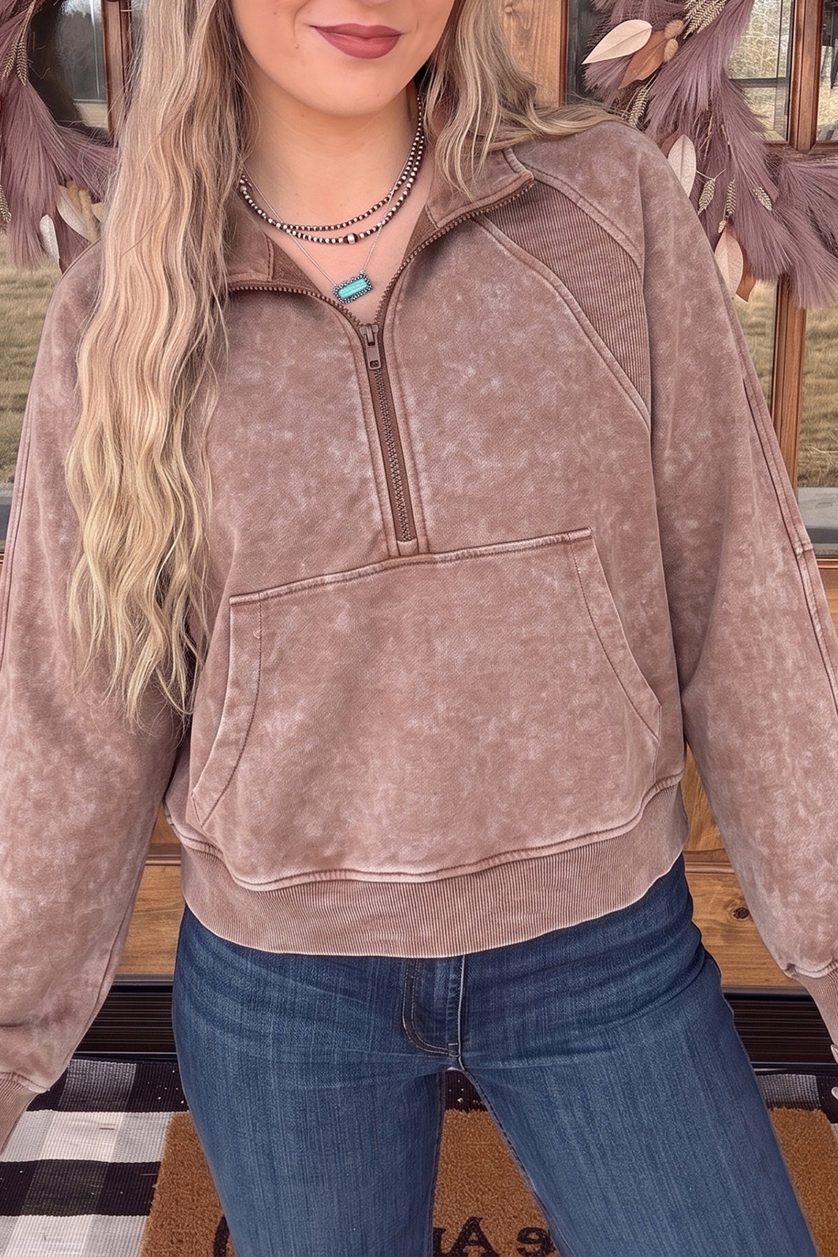 Vintage Half-Zip Sweatshirt