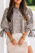 Brown Plaid Button Down Shirt