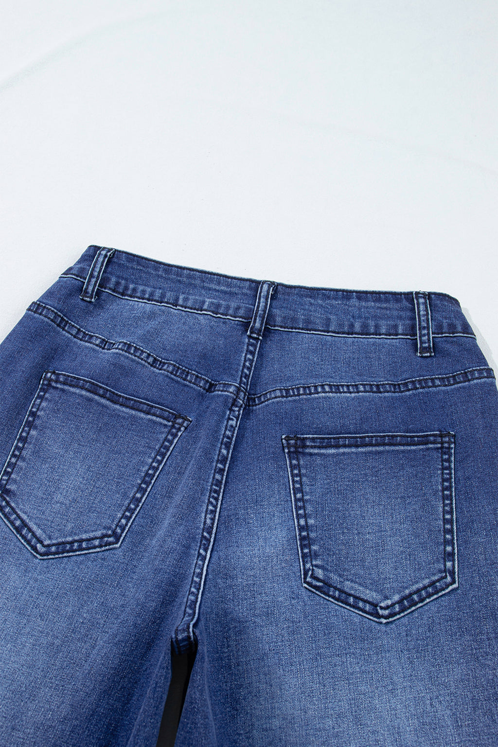 Coffee Studded Detail Straight Leg Casual Loose Jeans