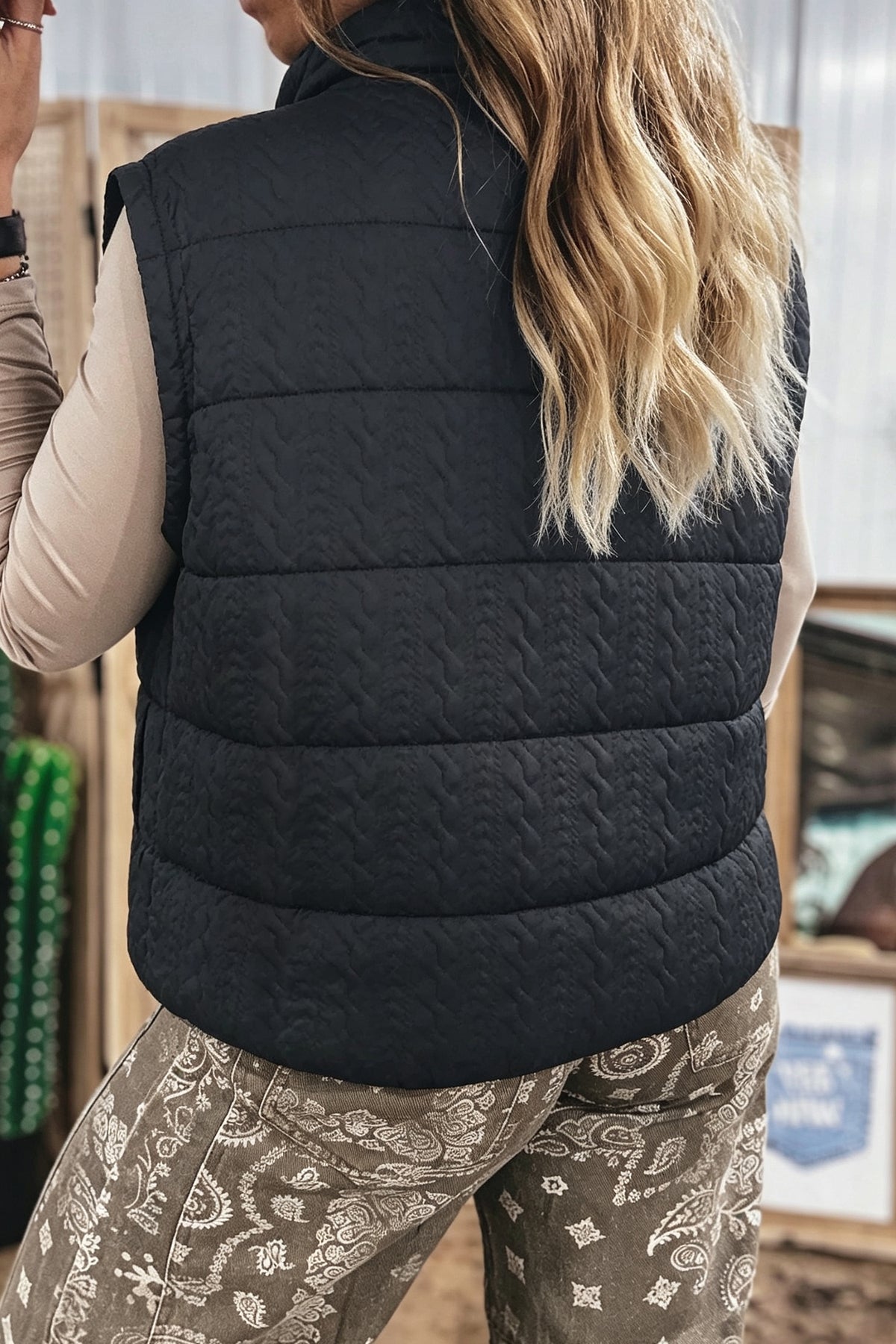Quilted Zipper Winter Vest