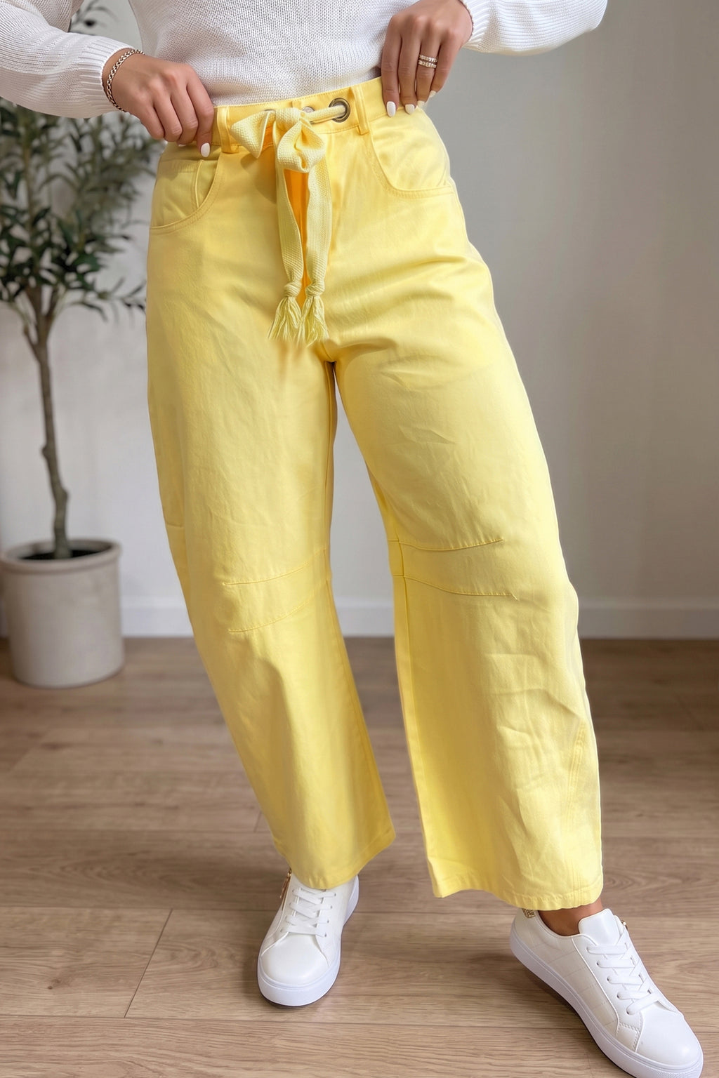 Knot Waist Barrel Jeans