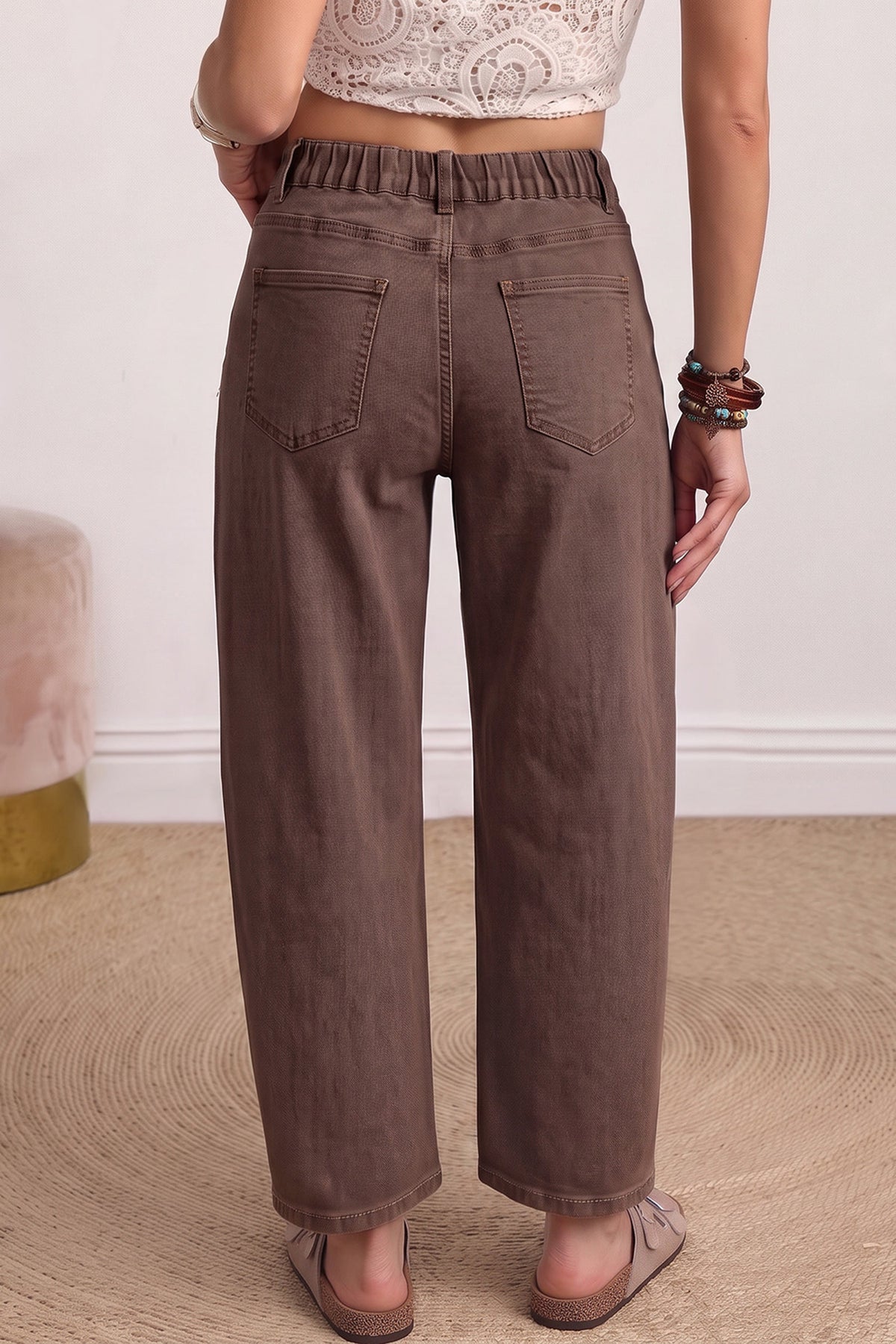 Ankle-length Barrel Jeans