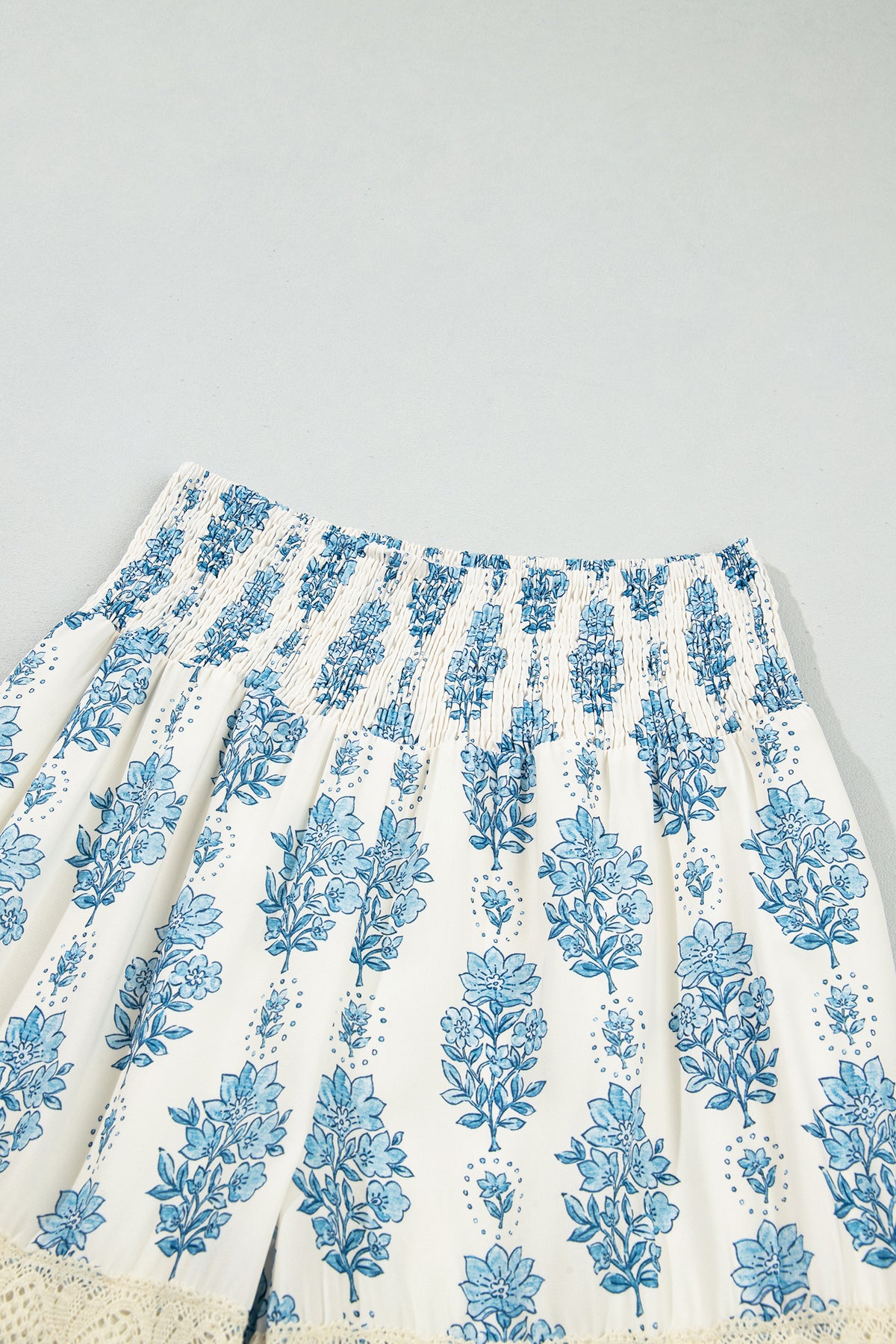 Floral Print Lace Wide Leg Pants