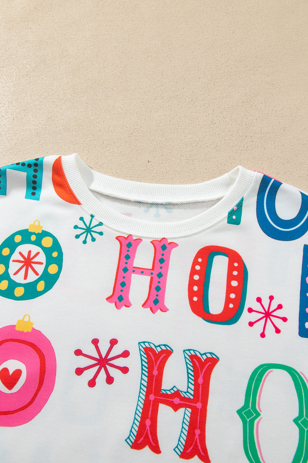 Multicolour Ho Ho Ho Print Long Sleeve Lounge Set