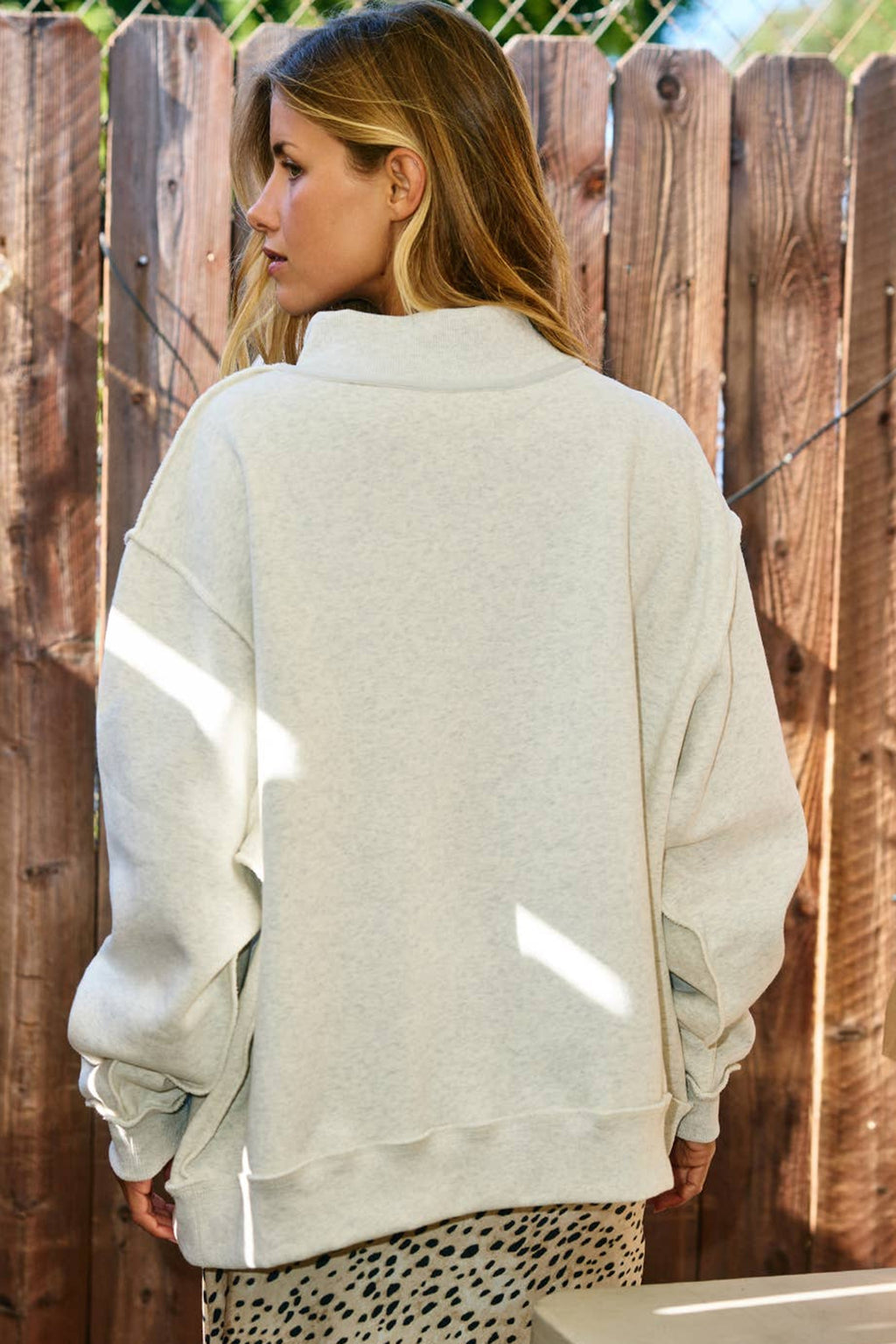 Jesus reversible Mock Neck Oversized Tunic Plus Size Sweatshirt