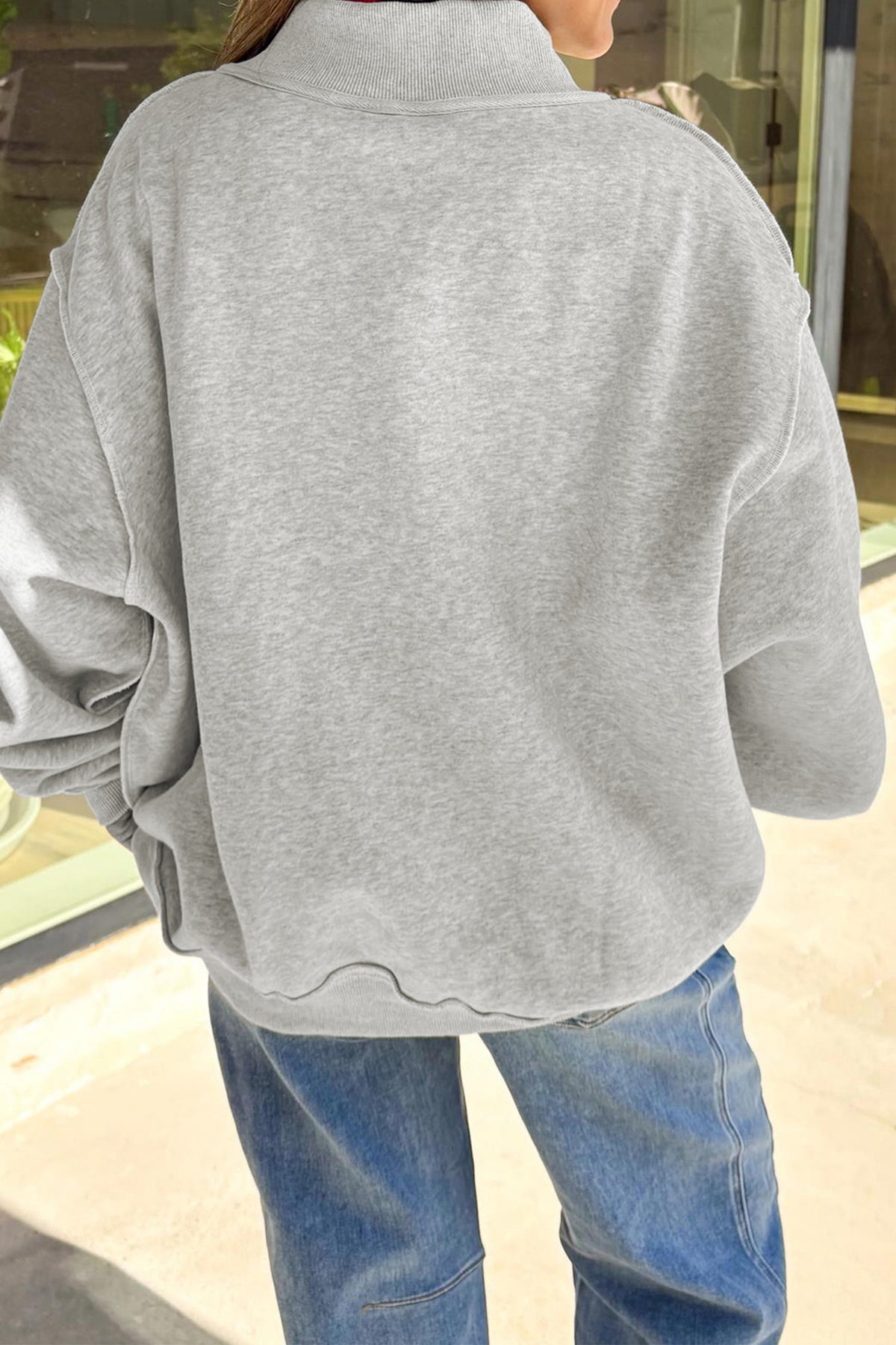 FOOTBALL GAMEDAY Double Side Printed Mock Neck Reversible Sweatshirt