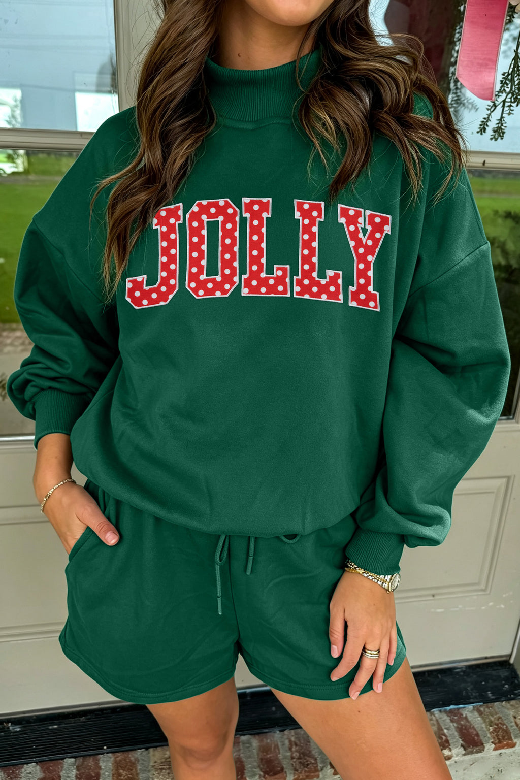 Jolly Mock Neck Shorts Set