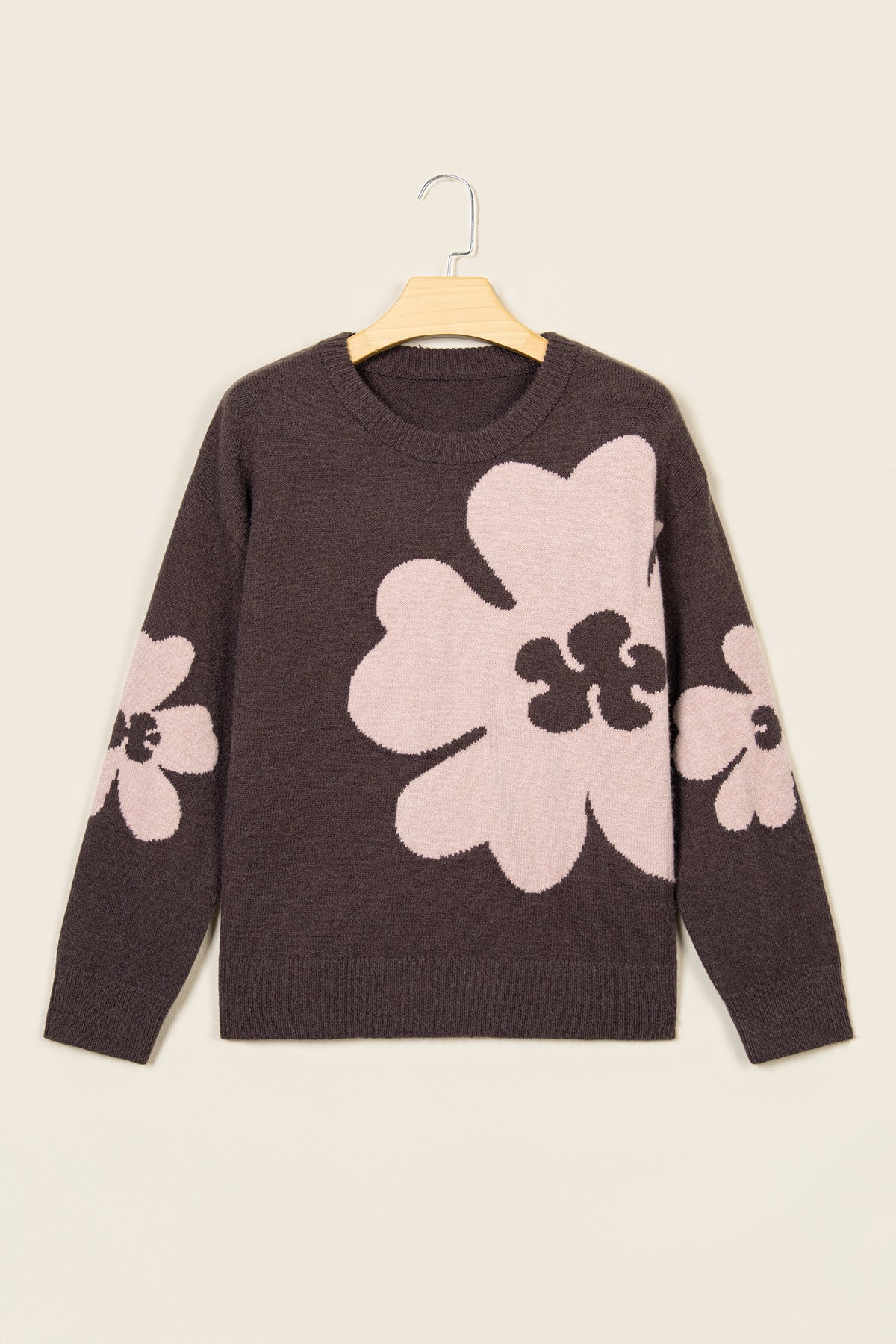Cozy Floral Print Casual Sweater