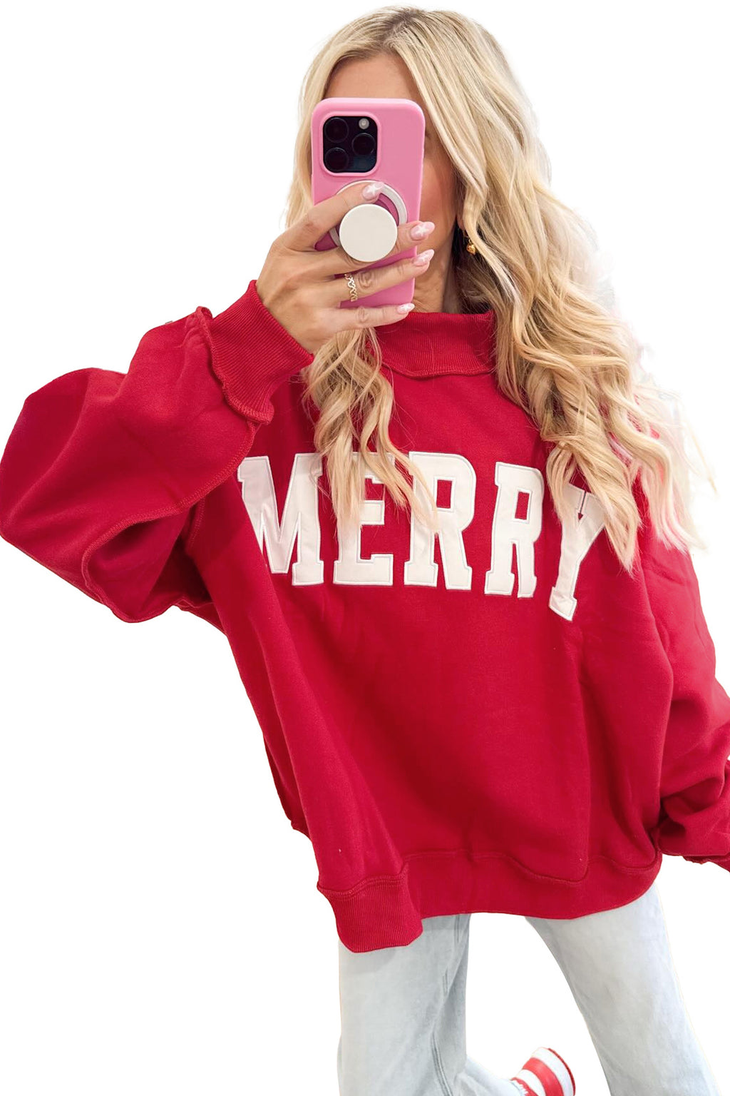 MERRY Embroidered Mockneck