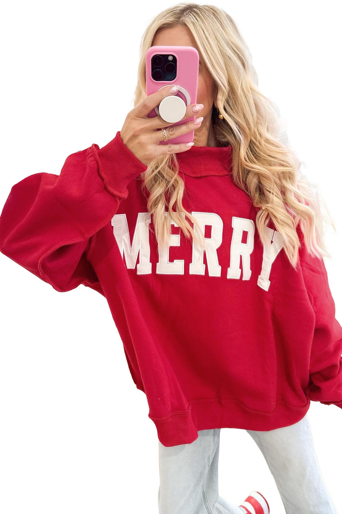 MERRY Embroidered Mockneck