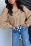 Lace Detail Loose Casual Sweatshirt