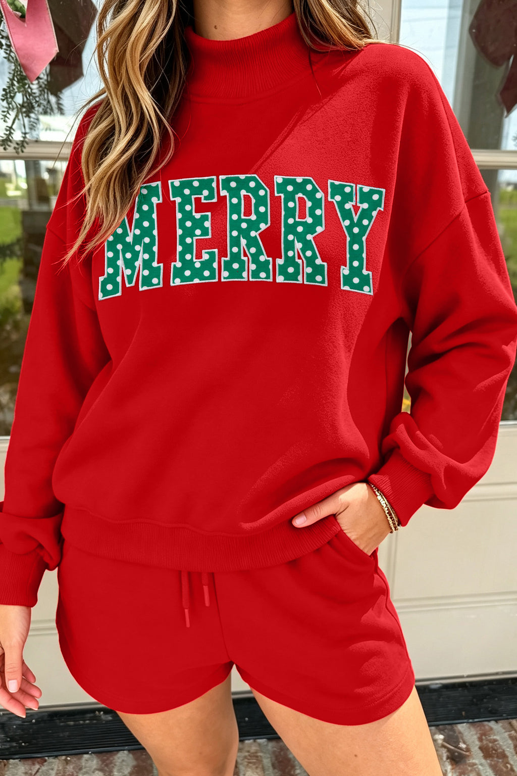 Jolly Mock Neck Shorts Set