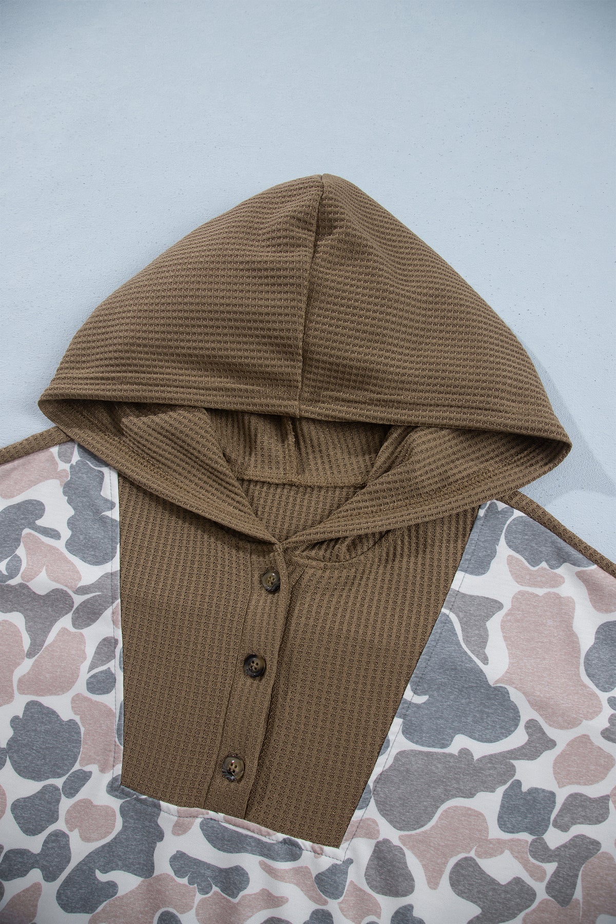 Camouflage Half Zip Plus Size Hoodie