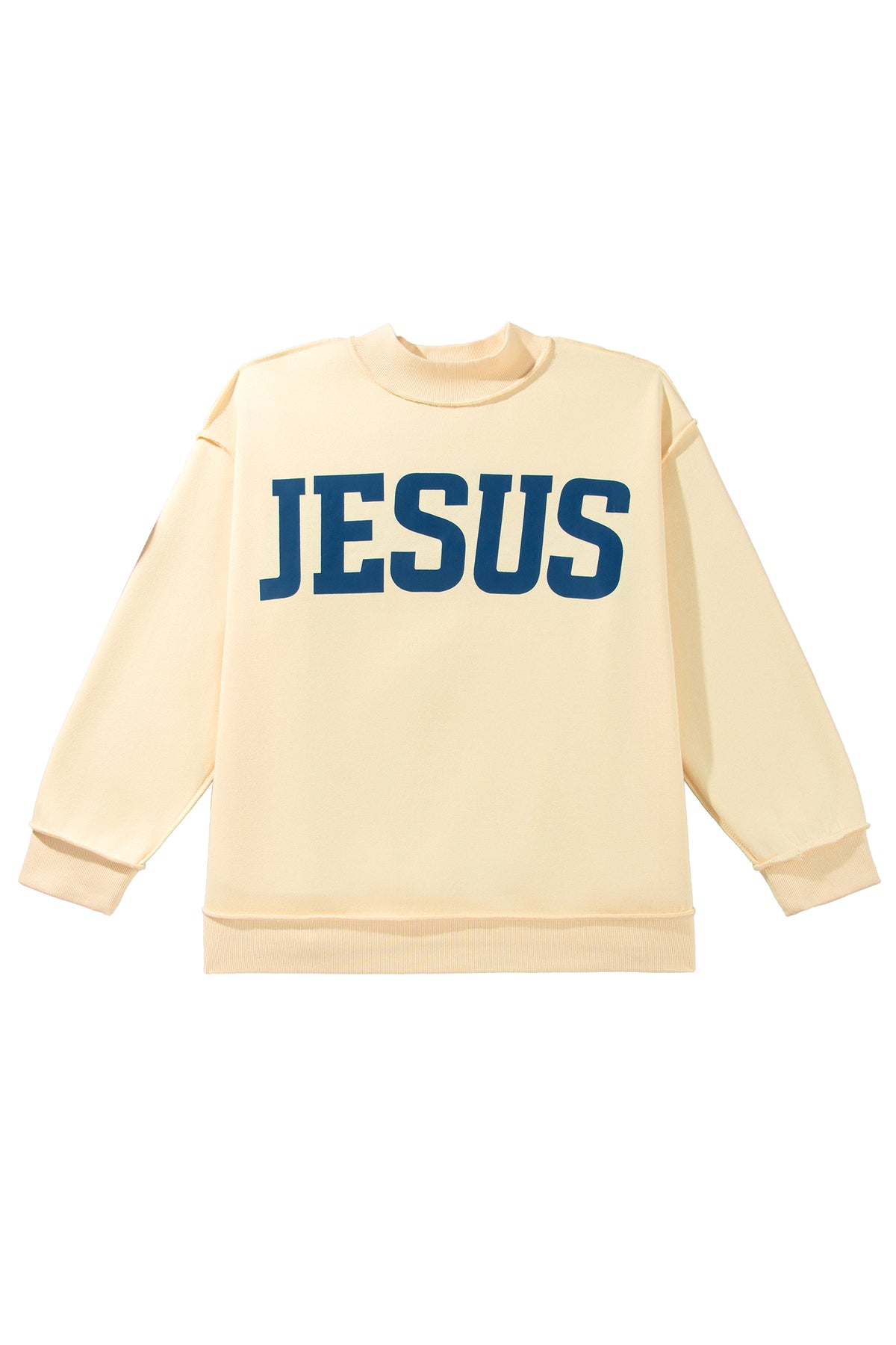 Jesus reversible Mock Neck Oversized Tunic Plus Size Sweatshirt