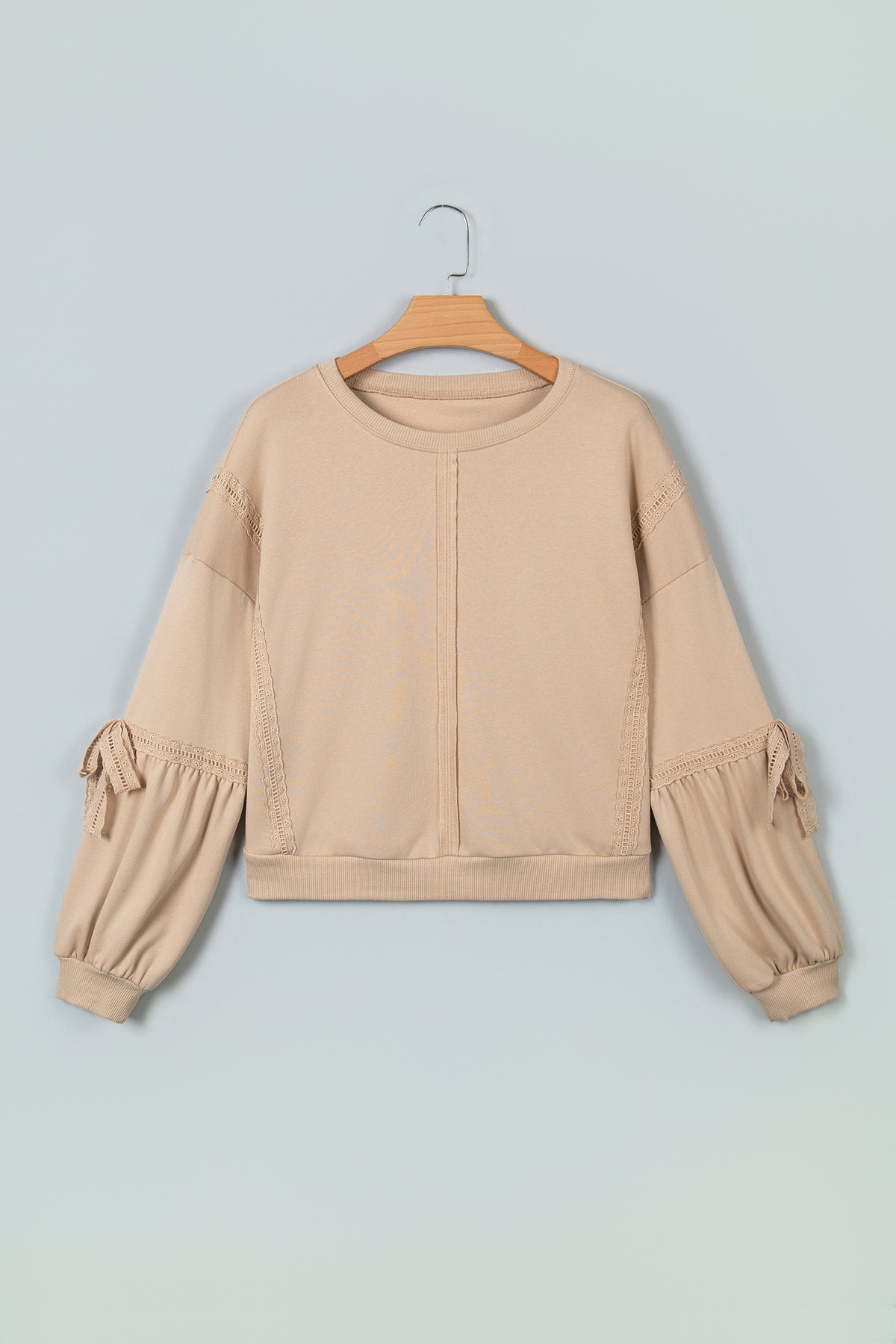 Lace Detail Loose Casual Sweatshirt