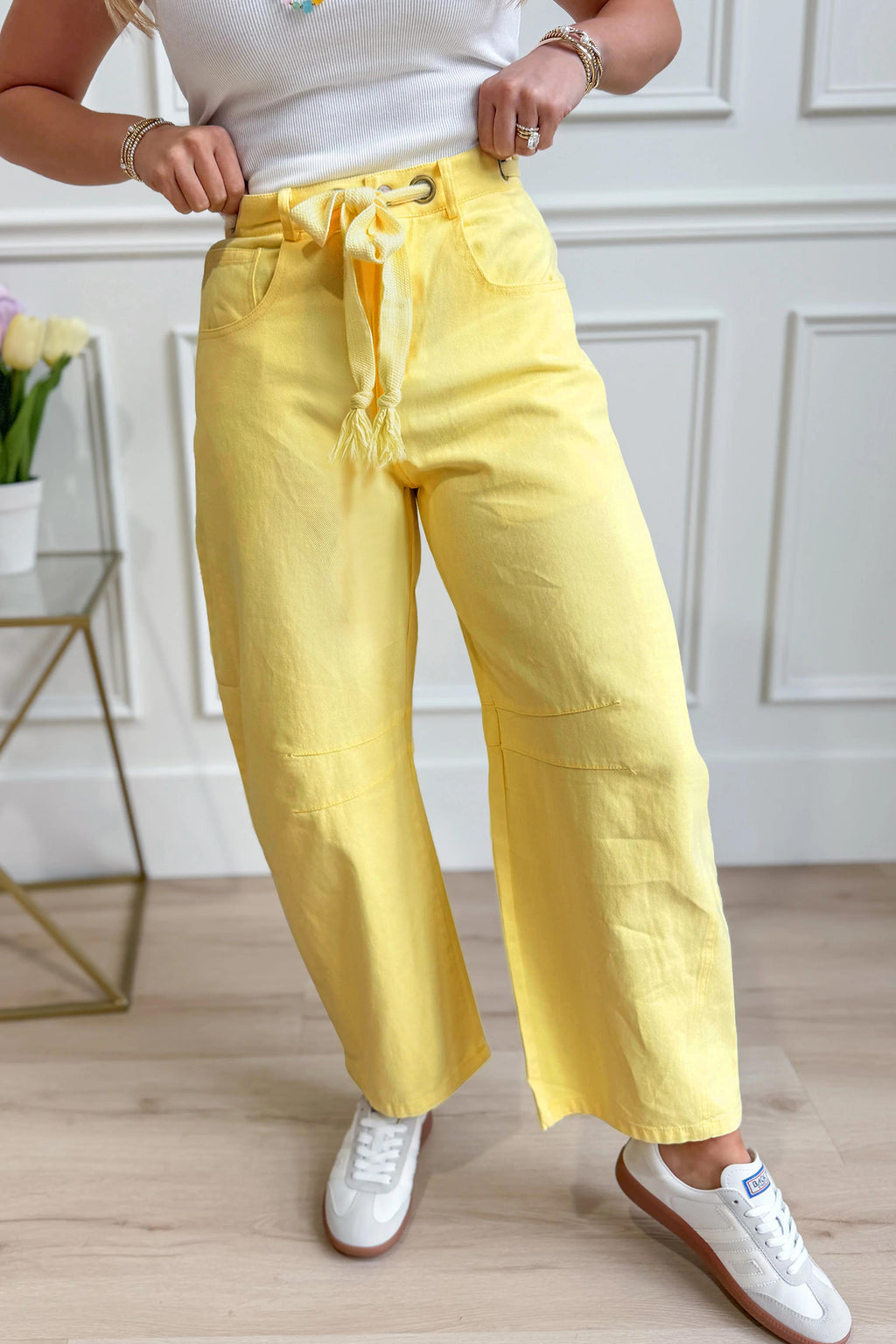 Knot Waist Barrel Jeans